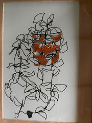 wandering tradescantia zebrina: ink/acrylic contour original (5"x7" framed)