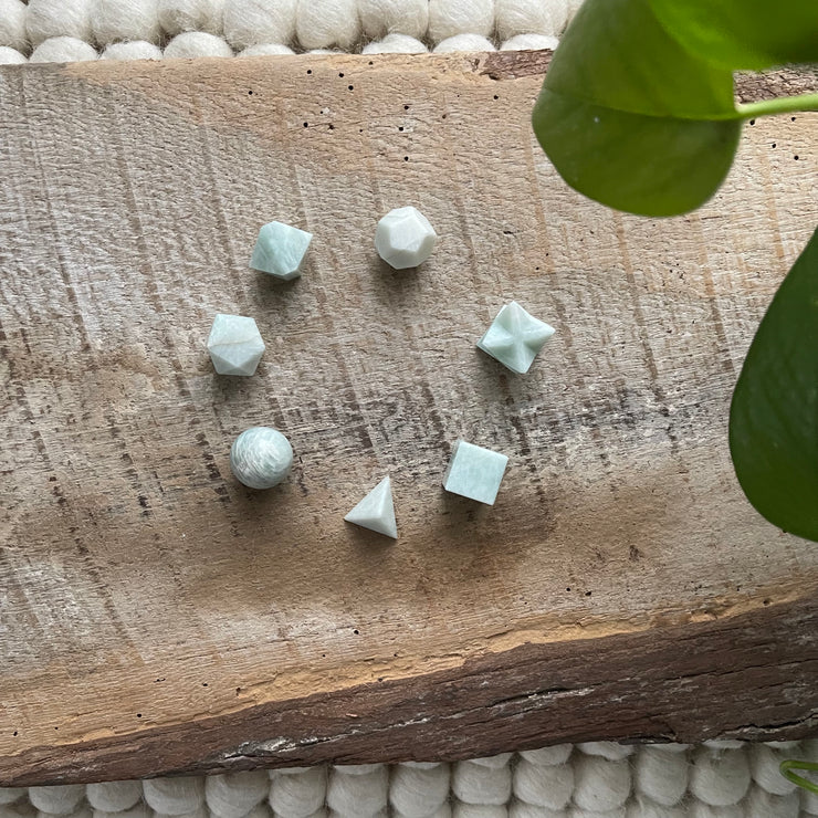 Inner Light Botanicals online crystal shop Amazonite Sacred Geometry Crystal Set