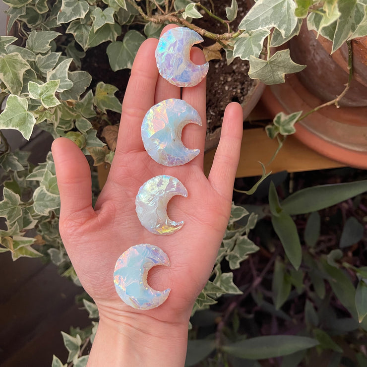 Inner Light Botanicals online crystal shop Angel Aura Quartz Crescent Moon Crystal