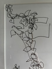 teardrop ivy: ink contour original (8"x10" framed)