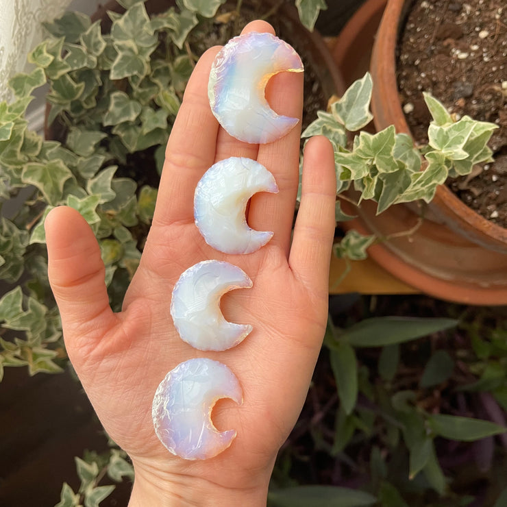 Inner Light Botanicals online crystal shop Opalite Crescent Moon Crystal