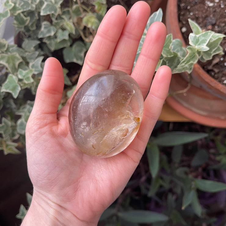 Inner Light Botanicals online crystal shop Smoky Quartz Palm Stone Crystal
