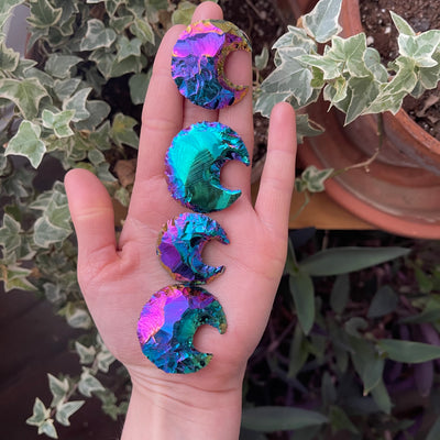 Inner Light Botanicals online crystal shop Titanium Aura Crescent Moon Crystal